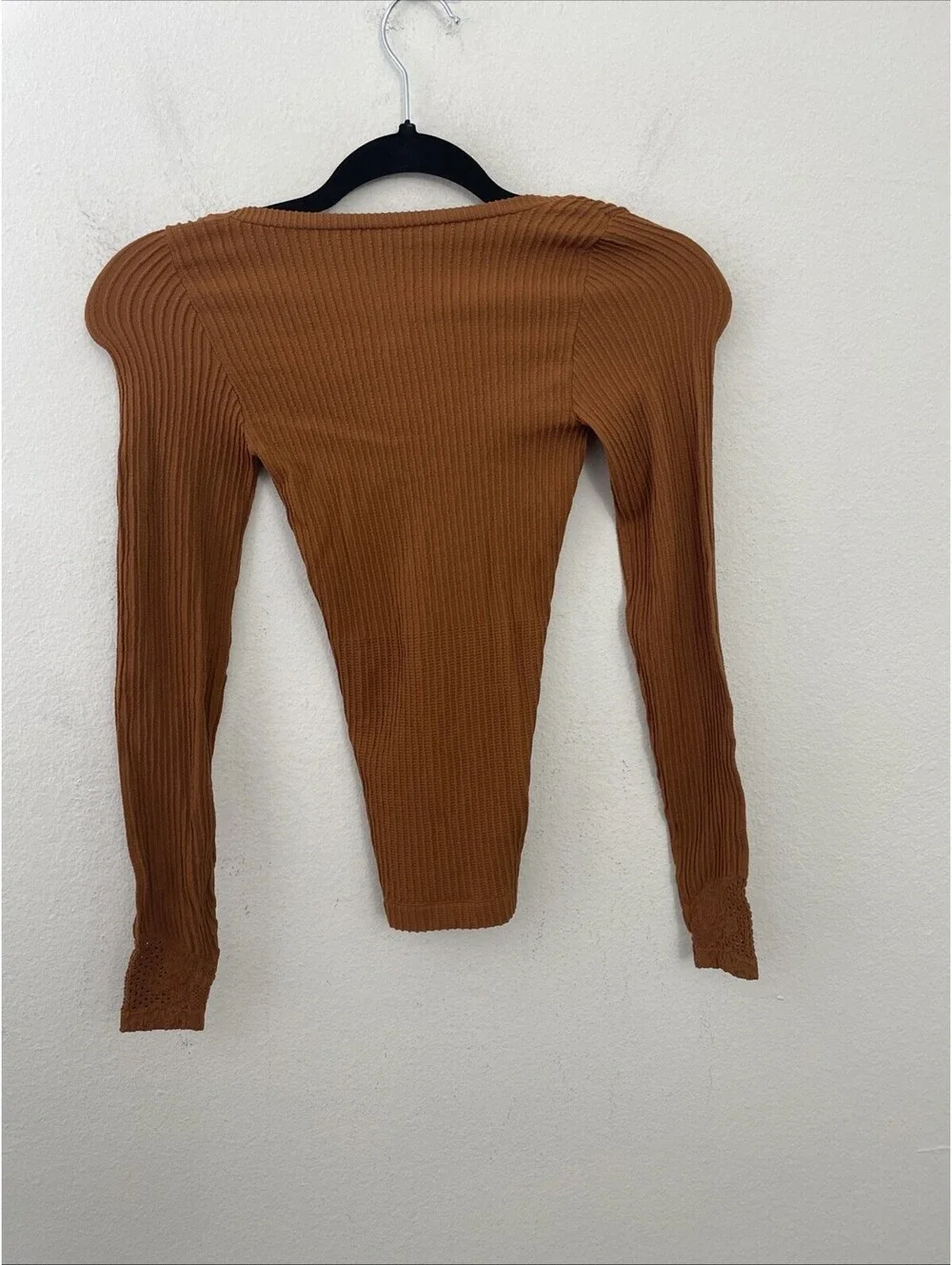 Free People Intimately   Dynamic Duo Long Sleeve brown top  size XS/S New